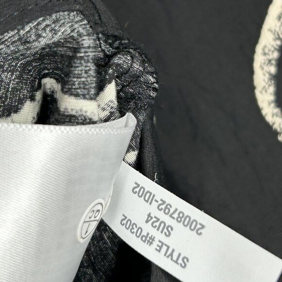 Madewell Blouse Womens M Lusterweave Black Abstract Button Front Cropped Top - Picture 8 of 15